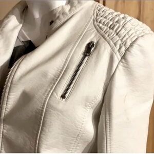 White Faux Leather Jacket